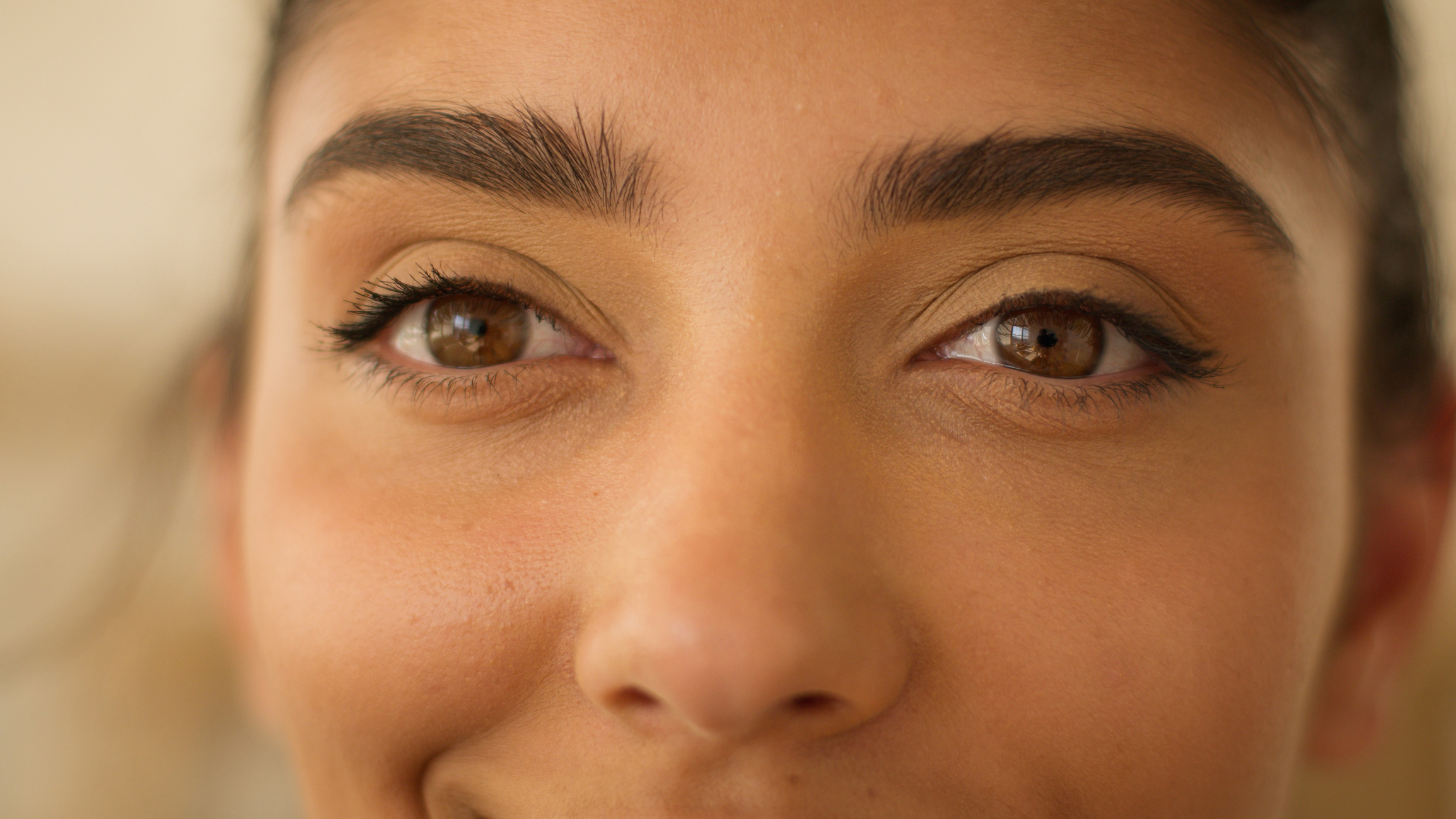 Close-up of a woman’s eyes and brows