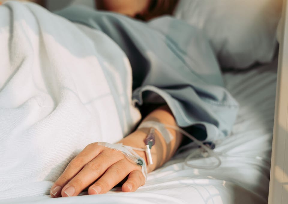 person in a hospital bed