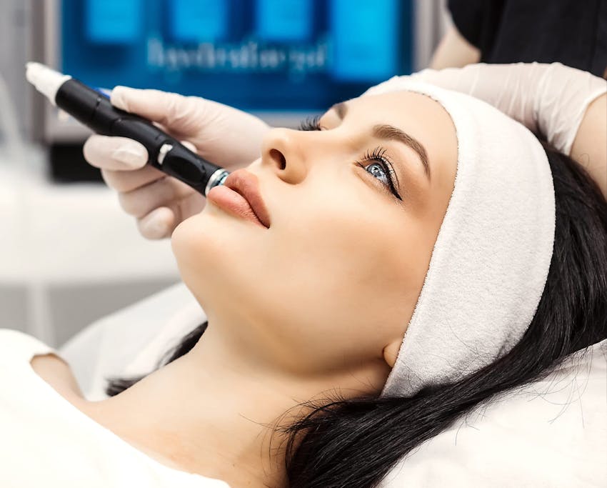 woman getting a hydrafacial