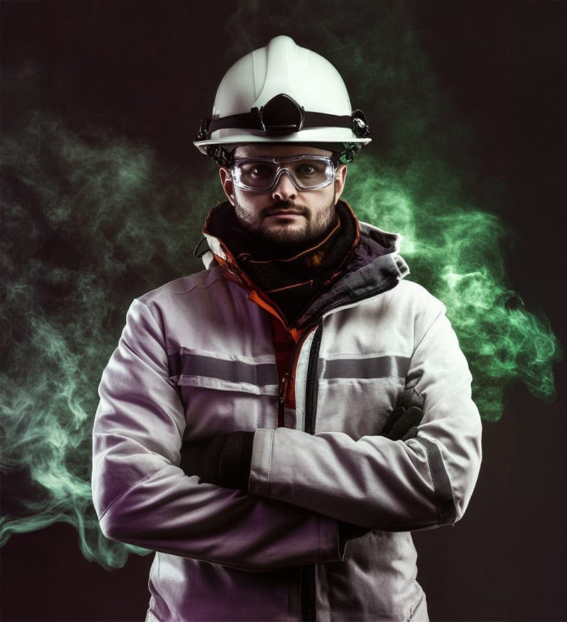 Worker in hard hat