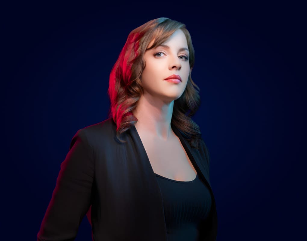 Elisabeth Swanson in black suit