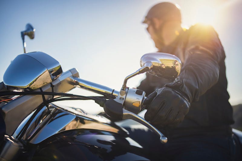 A man riding a motorcycle