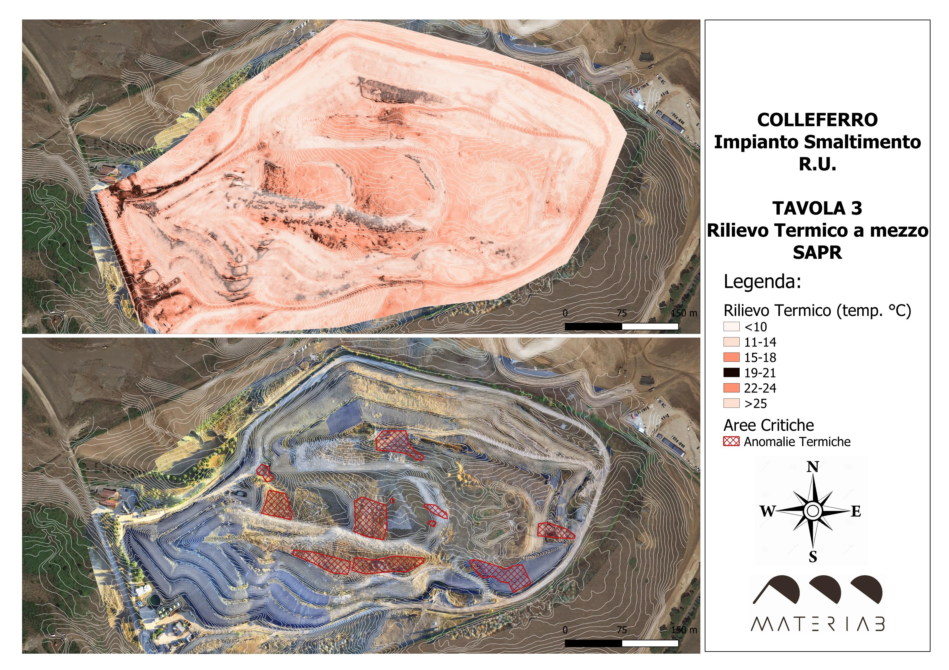 Rilievi termici  condotti a mezzo SAPR  eseguiti in discarica