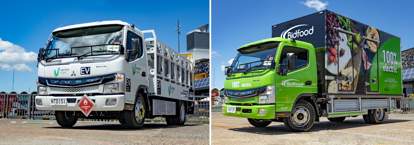 Vector and Bidfood's FUSO eCanter vehicles from Keith Andrews.