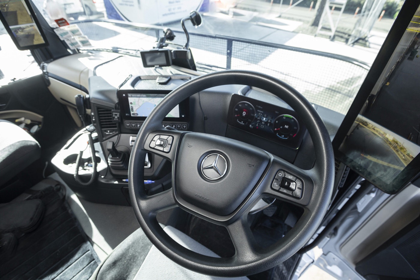 Interior of 6x4 Mercedes-Benz Actros Curtainsider from Keith Andrews.
