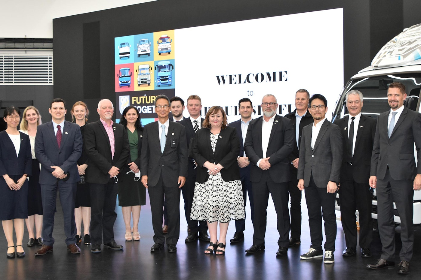 NZ Government delegates visiting FUSO HQ.