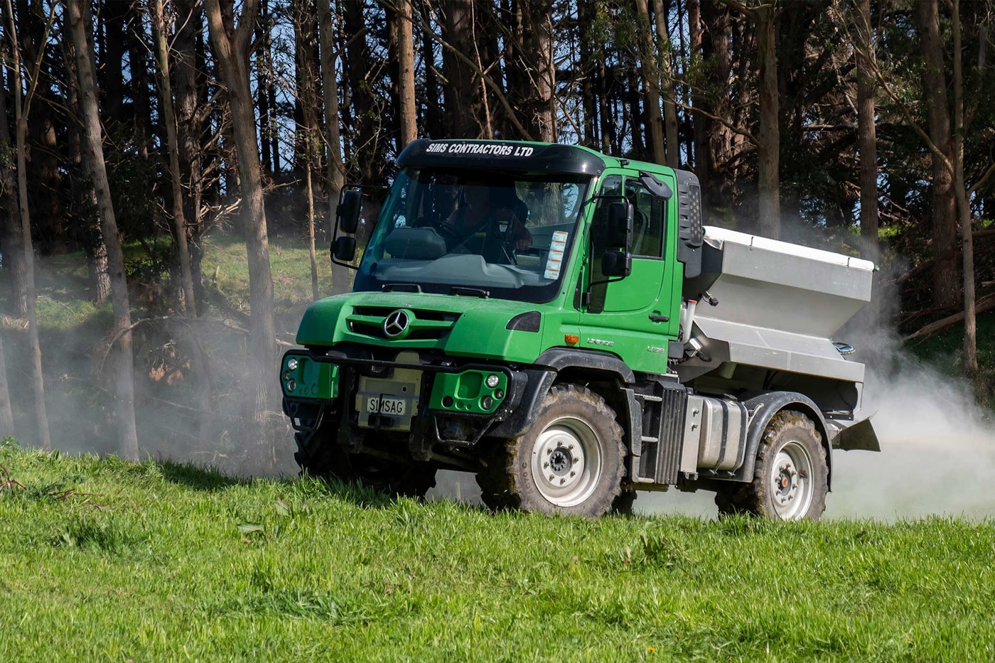 Sims Contractors' Mercedes-Benz Unimog Spreader from Keith Andrews.