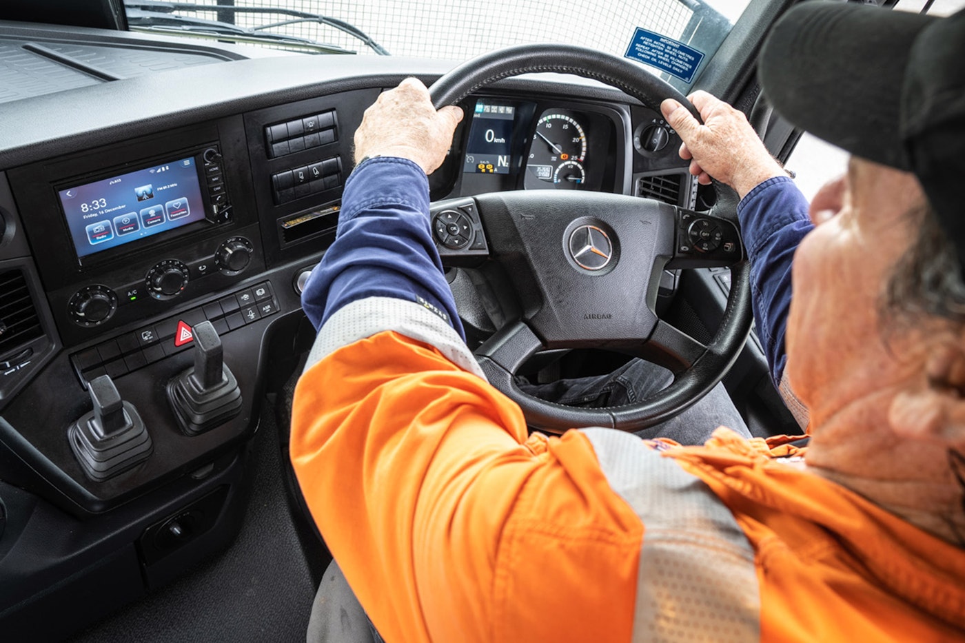 Rhodes for Roads' Mercedes-Benz Arocs 8x4 Bottom-dumper  from Keith Andrews interior.