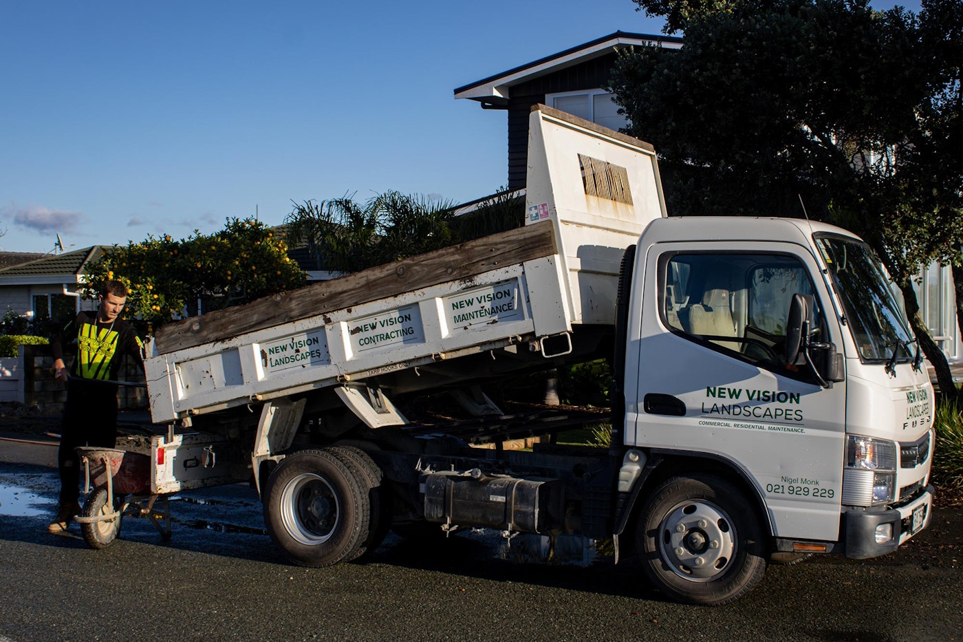 New Vision Landscapes' FUSO Canter Tipper from Keith Andrews.