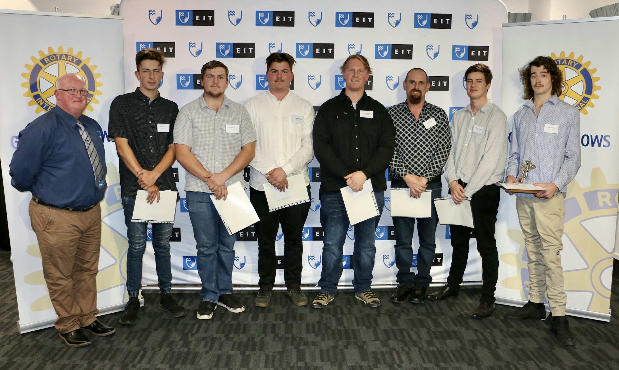Jayson Daysh (pictured centre) of Keith Andrews recognised at Trades Training Awards.