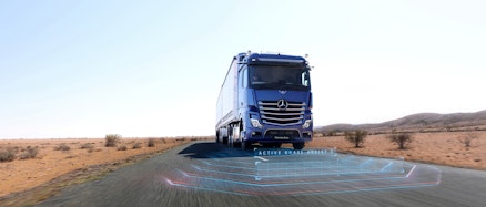Mercedes-Benz eActros Active Brake Assist 5 technology from Keith Andrews.