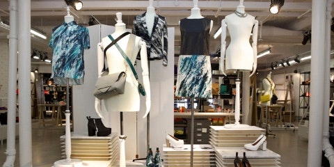 Mannequins with clothes on in window