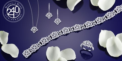 Jewellery on a purple background