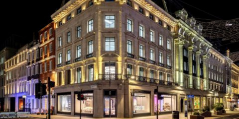 Night view of outside shops