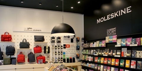 Inside view of a moleskine store