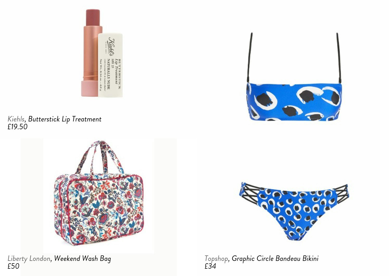 Grid of holiday products