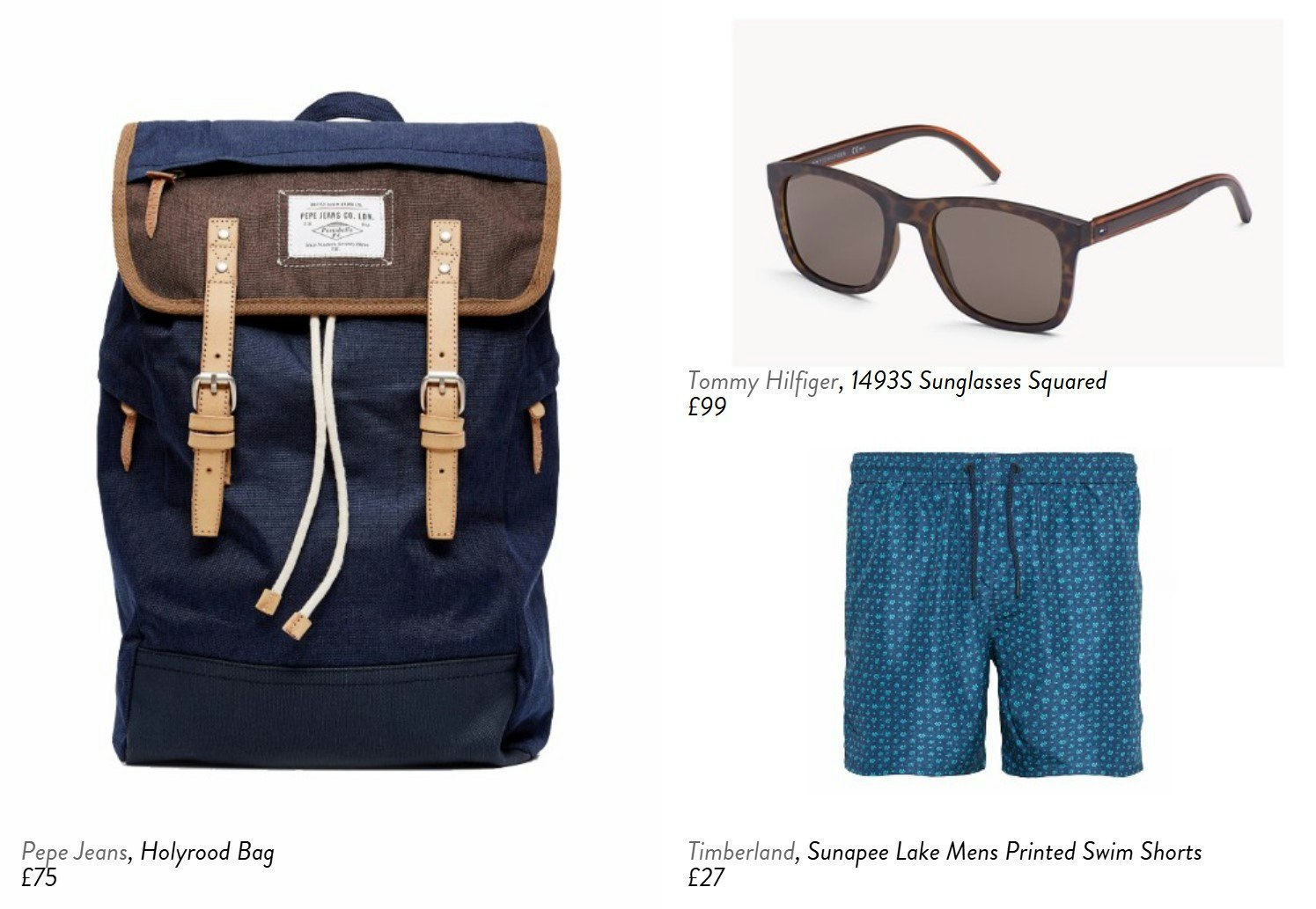 Grid of holiday products