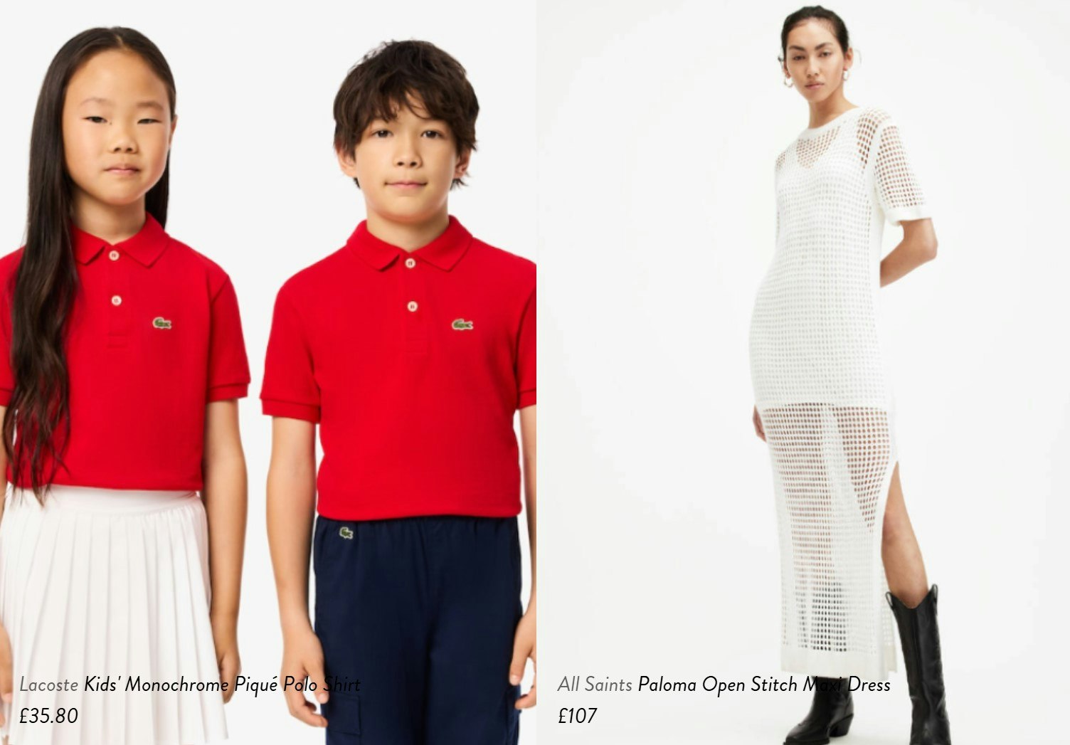 Children with red shirts and woman in white