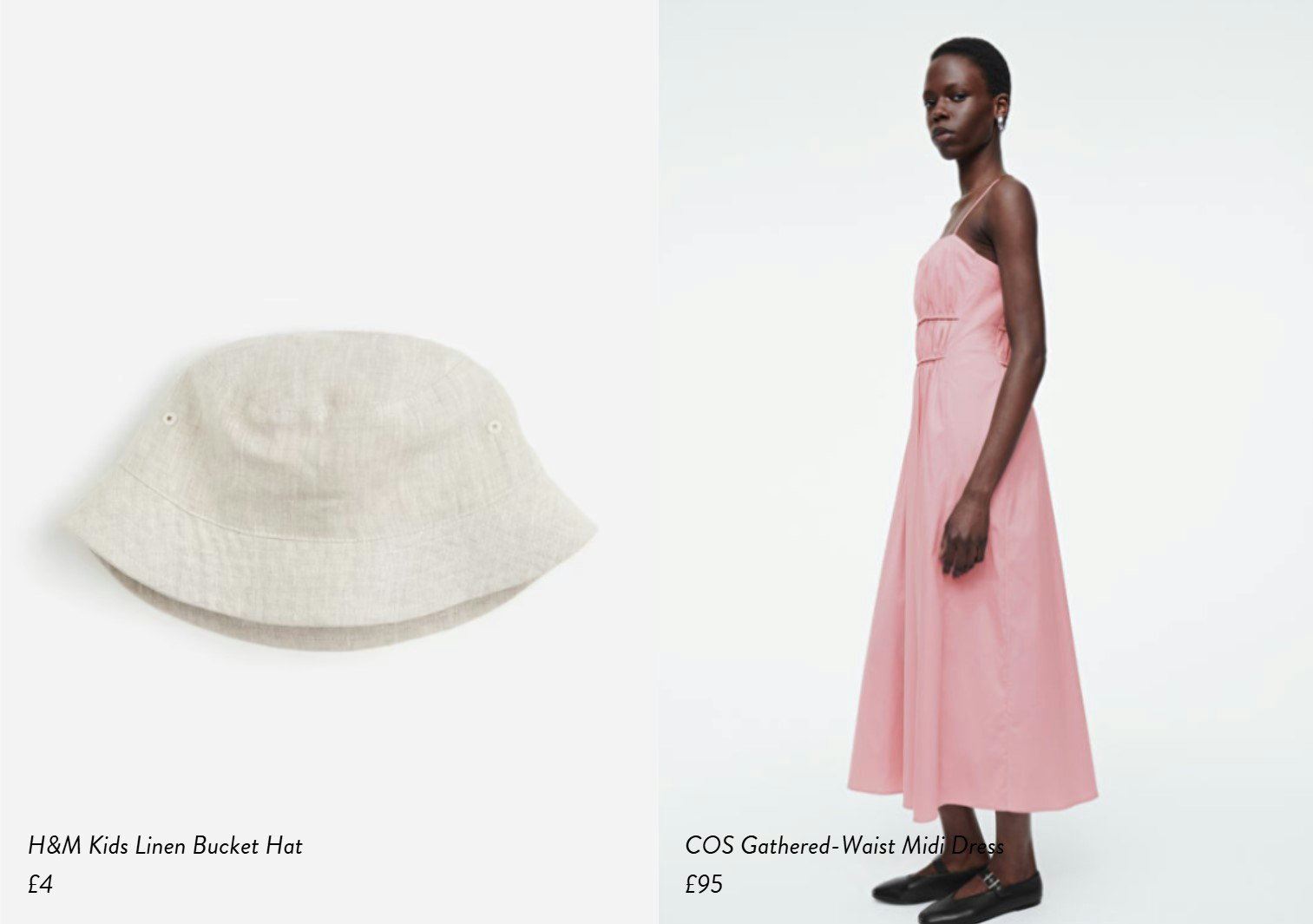 White hat and woman in pink dress