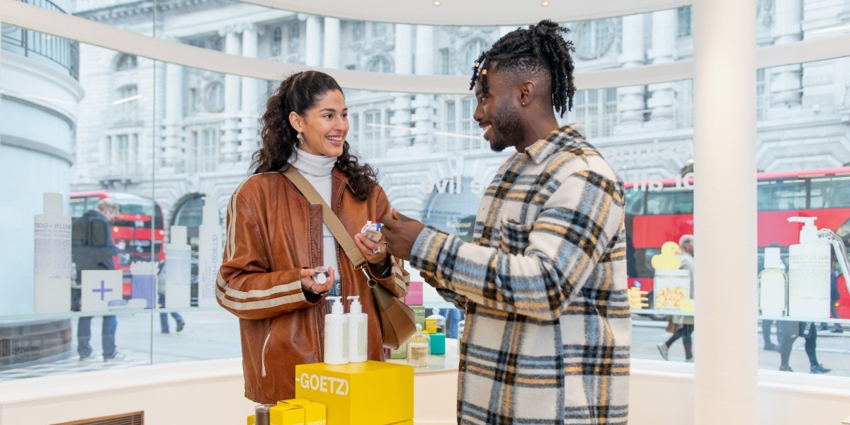 Man and women in a shop