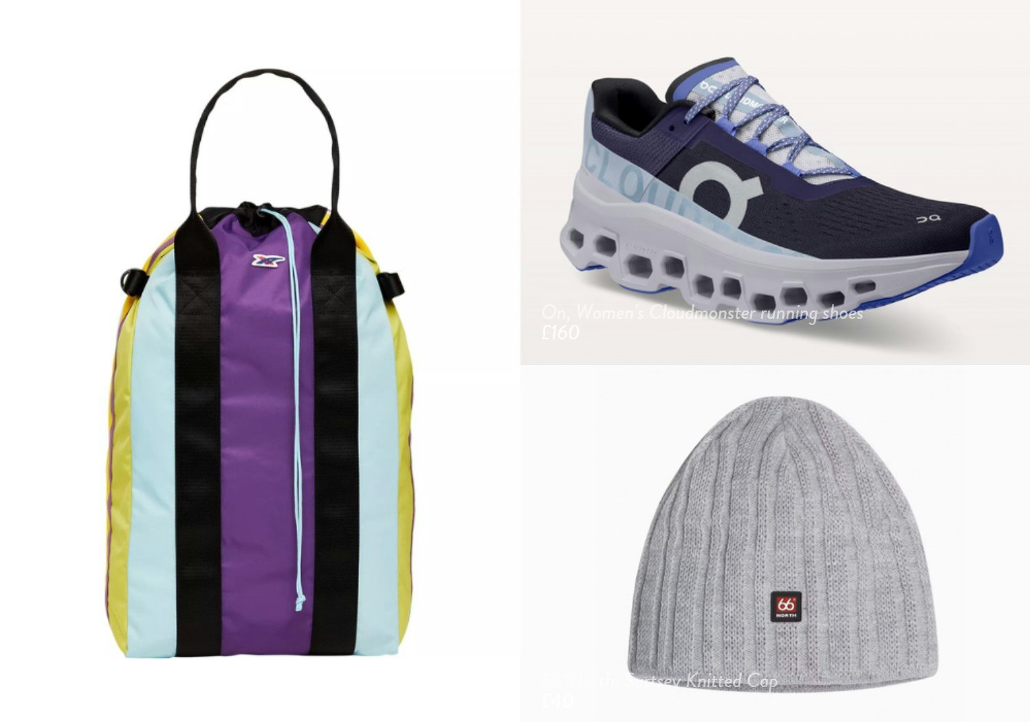 Bag, hat and trainers