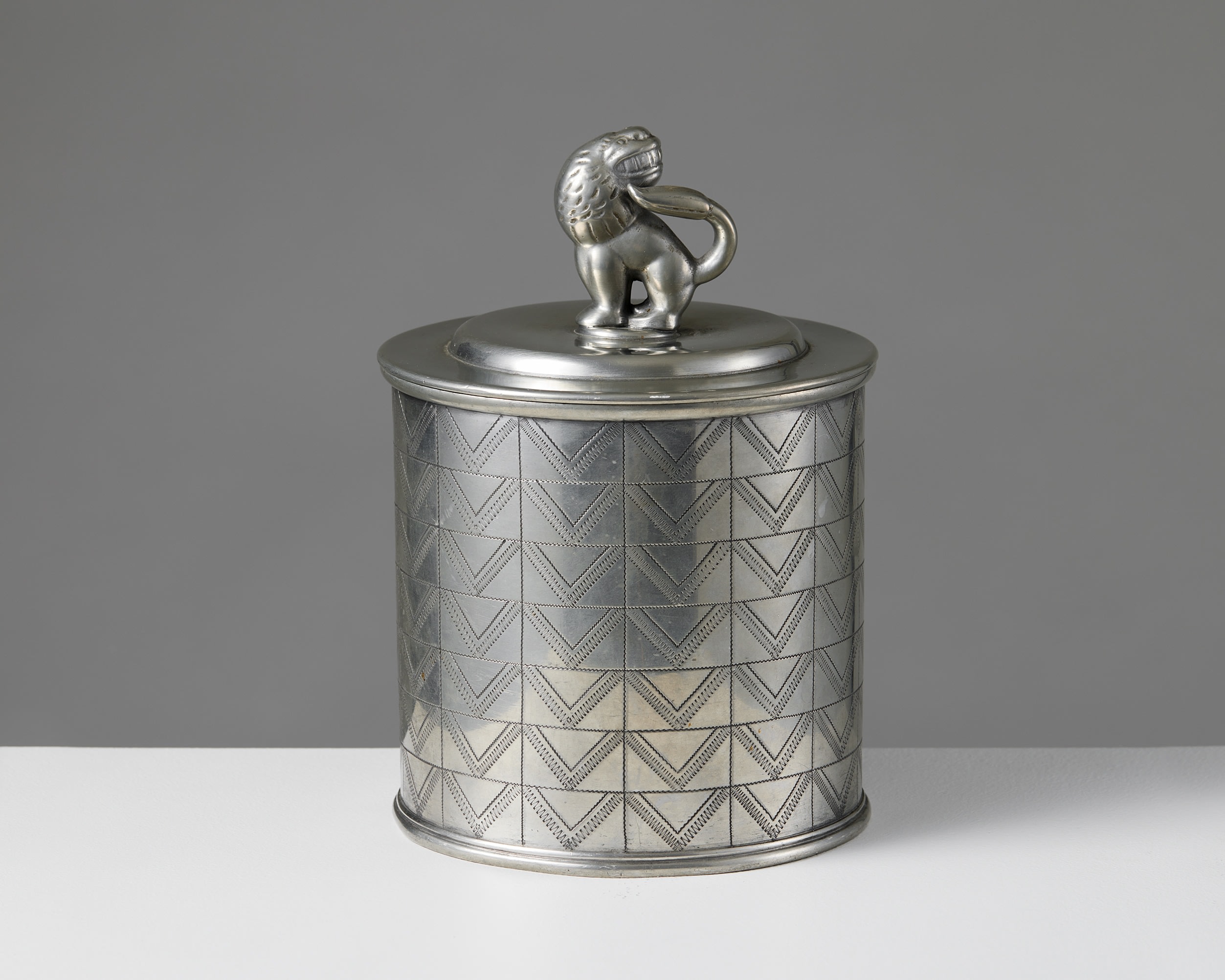 Pewter jar with lid designed by Estrid Ericson, Sweden, 1930