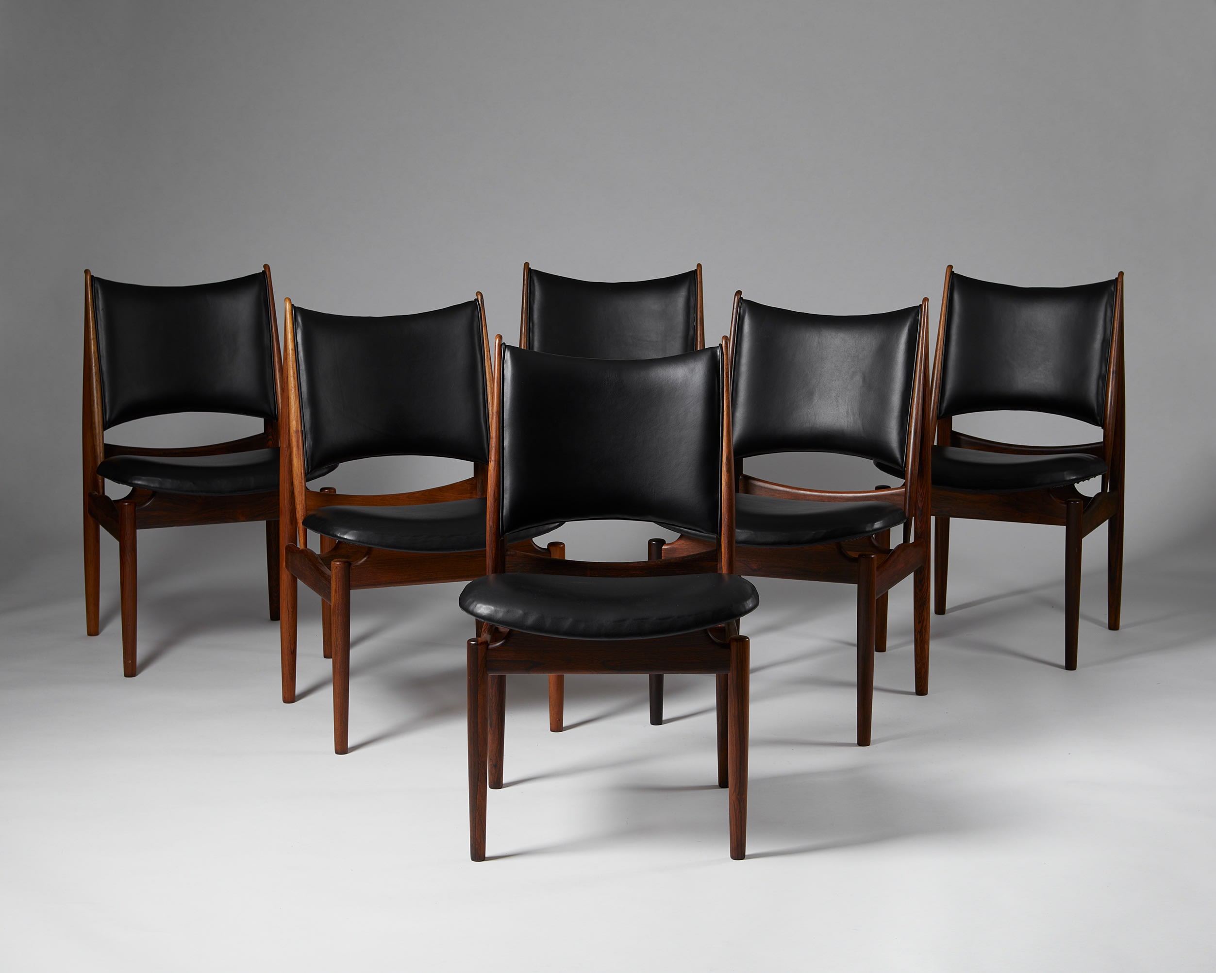 A set of six 'Egyptian' dining chairs designed by Finn Juhl