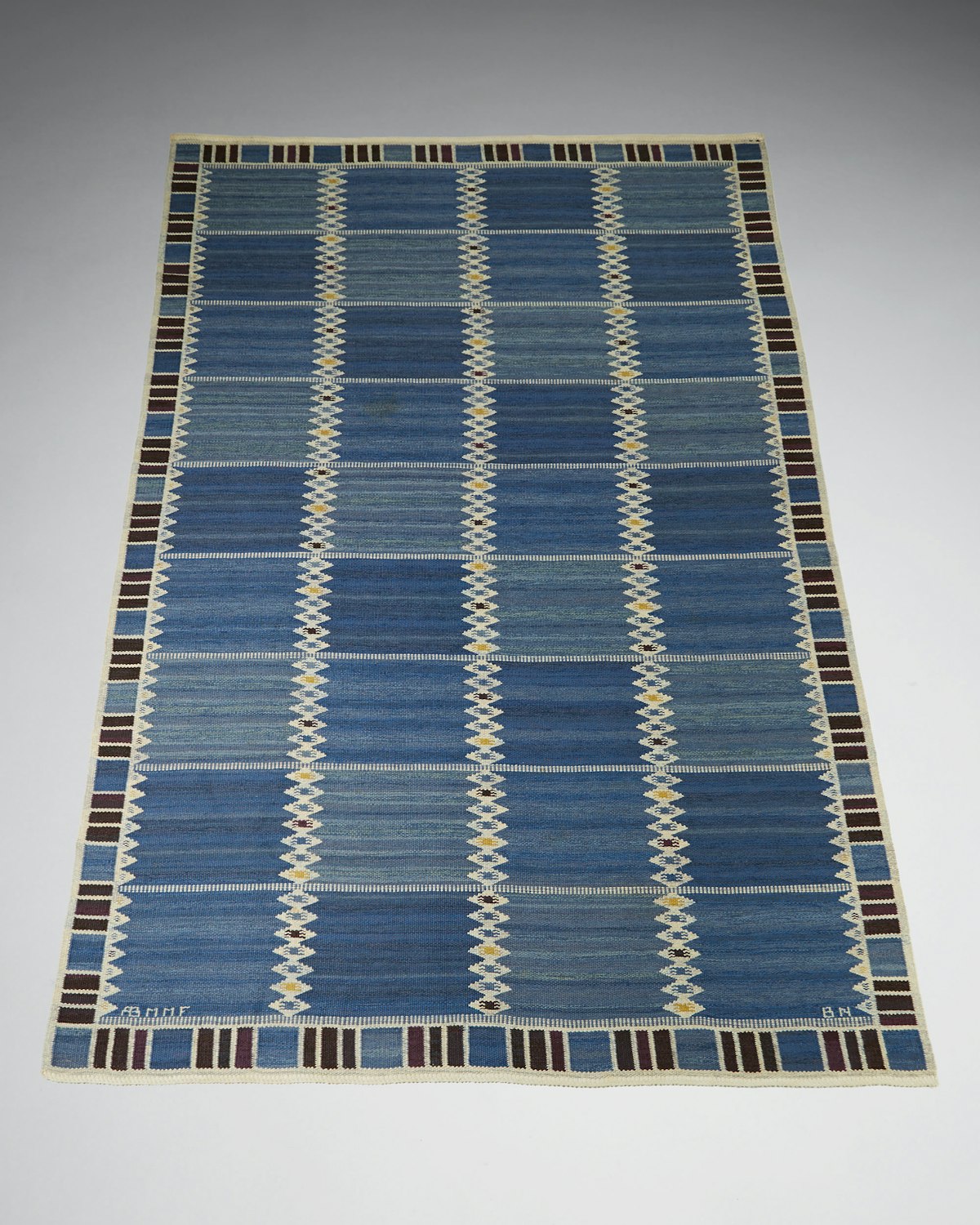 Rug 'Salerno Blue' designed by Barbro Nilsson, Sweden, 1948