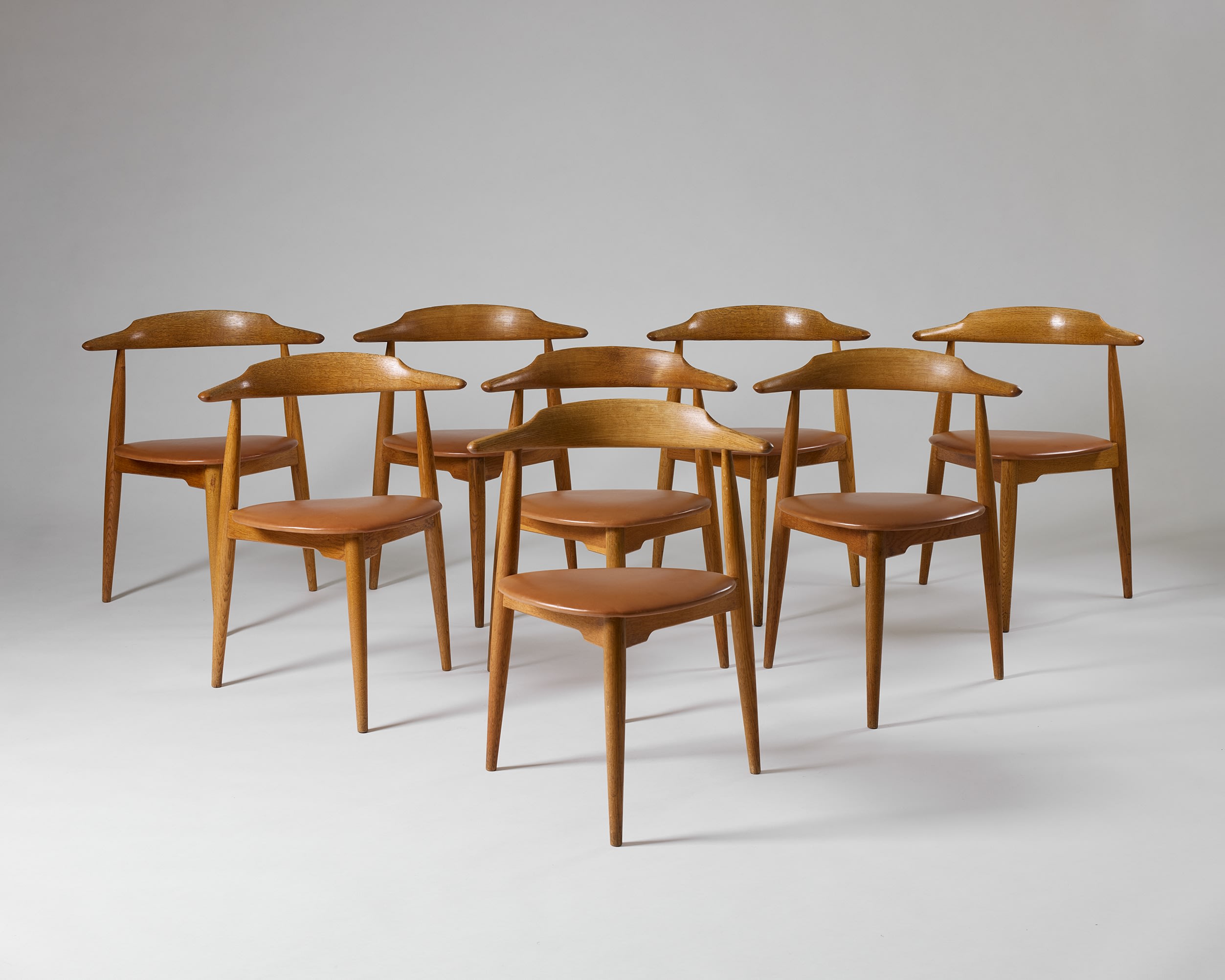 Set of eight 'Heart' chairs model FH 4103 designed by Hans J. Wegner