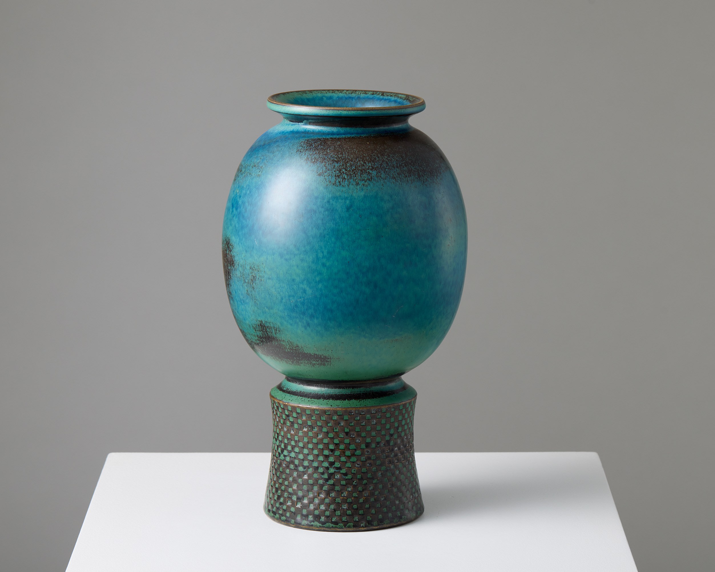 ◎欧 ビンテージ品 Vas Stig Lindberg (スティグ・リンドベリ)Gustavsbergフラワーベース 花器 北欧 アンティーク 　 北欧Vintage Stig Lindberg unique piece vase｜陶芸・ガラス作品