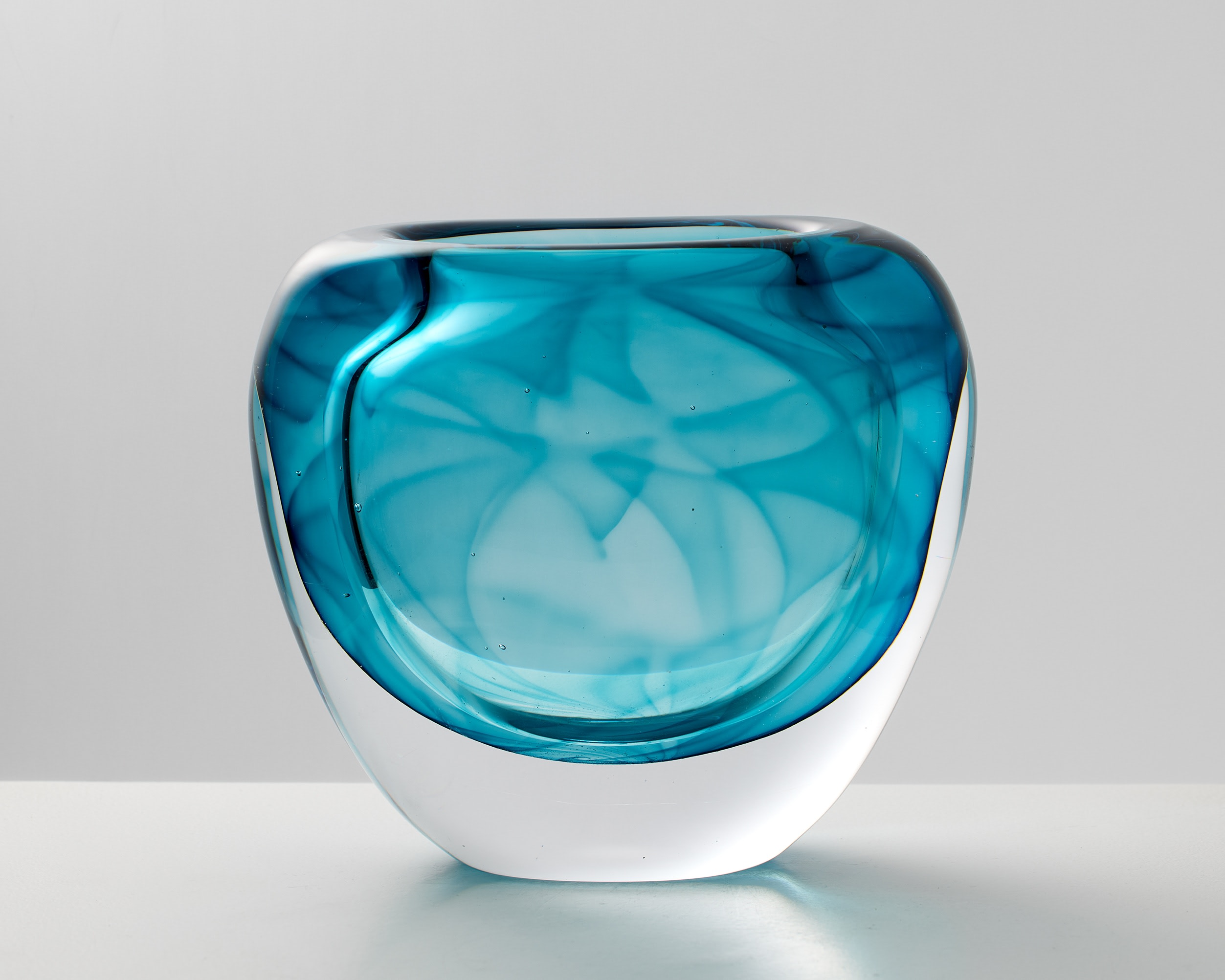 Blue glass vase 'Colora' designaed by Vicke Lindstrand, Sweden, 1950s