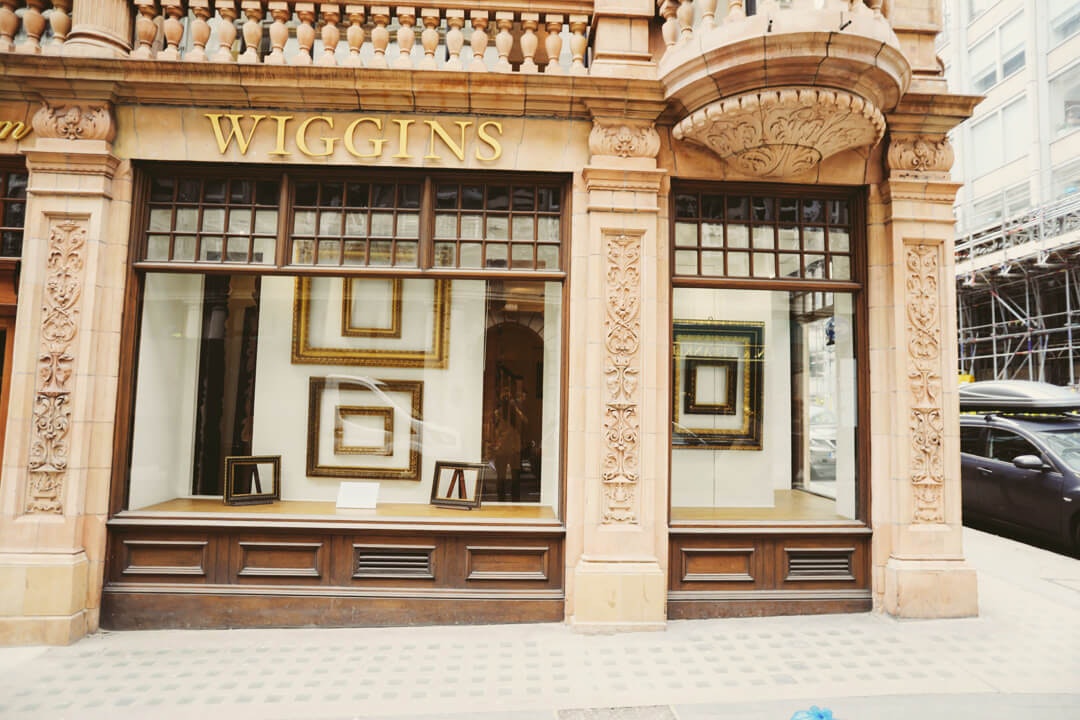 Shop windows looking at frames