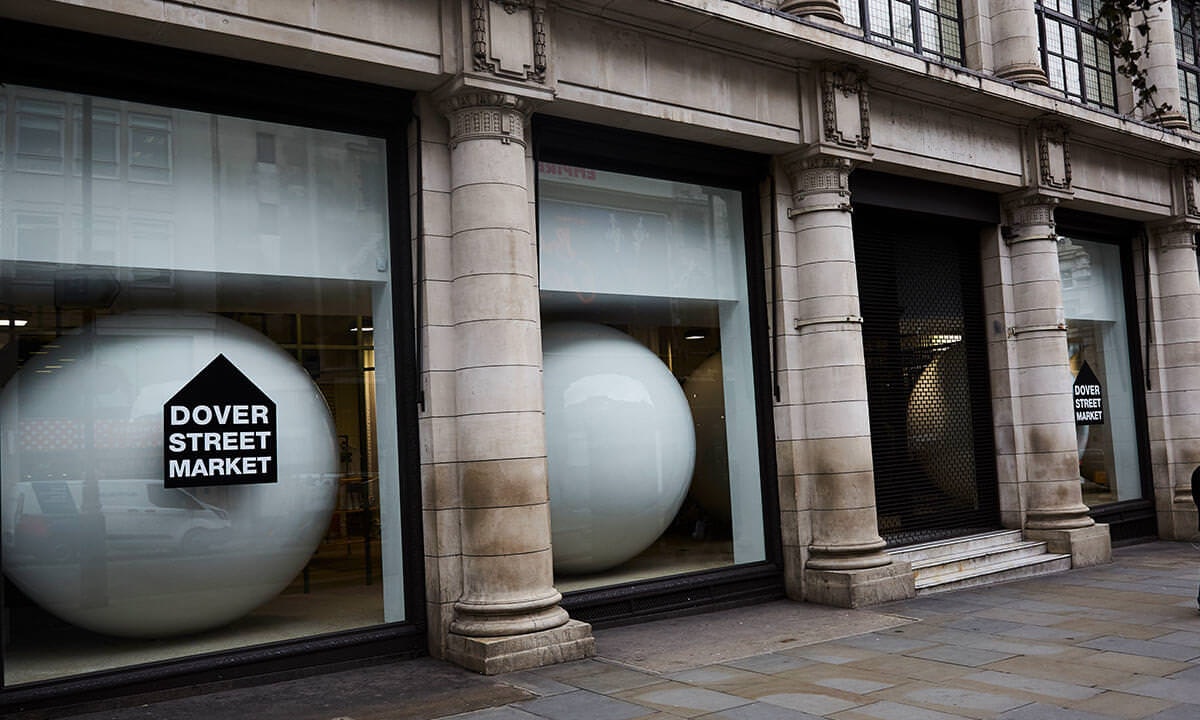 Dover Street Market sign in window