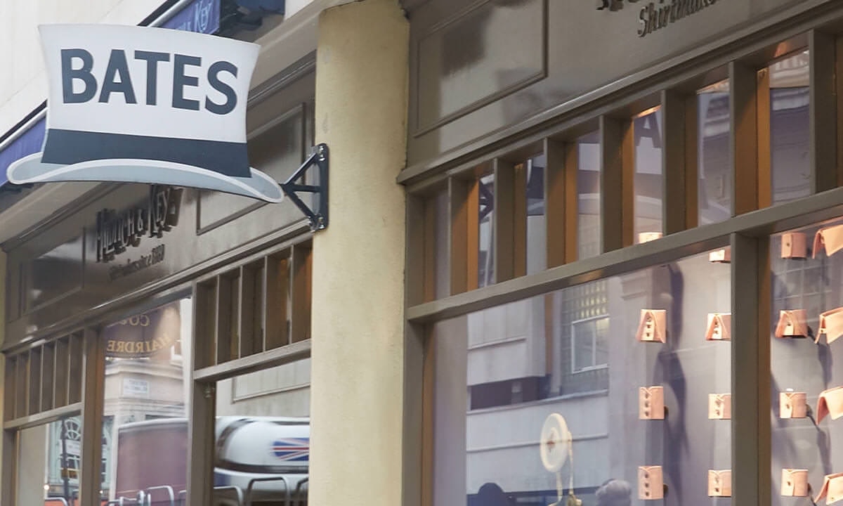 Bates logo on front of store