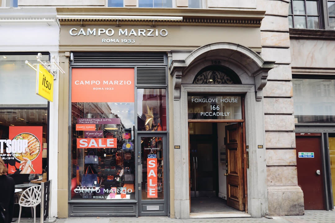 Front of store