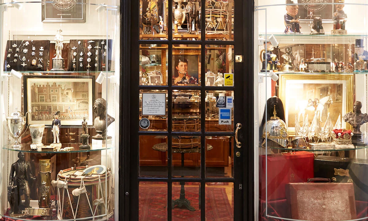 Door into gallery with products