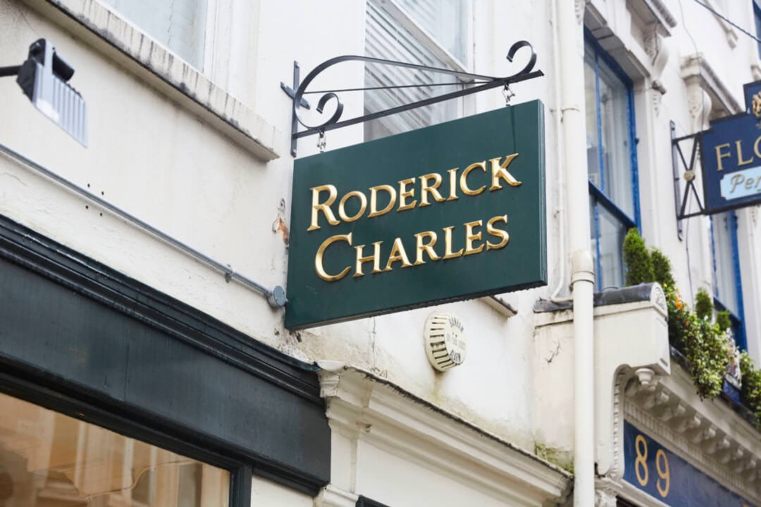 Roderick Charles sign on building