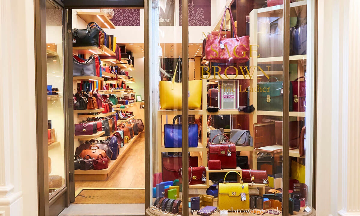 Lots of colourful bag in shop