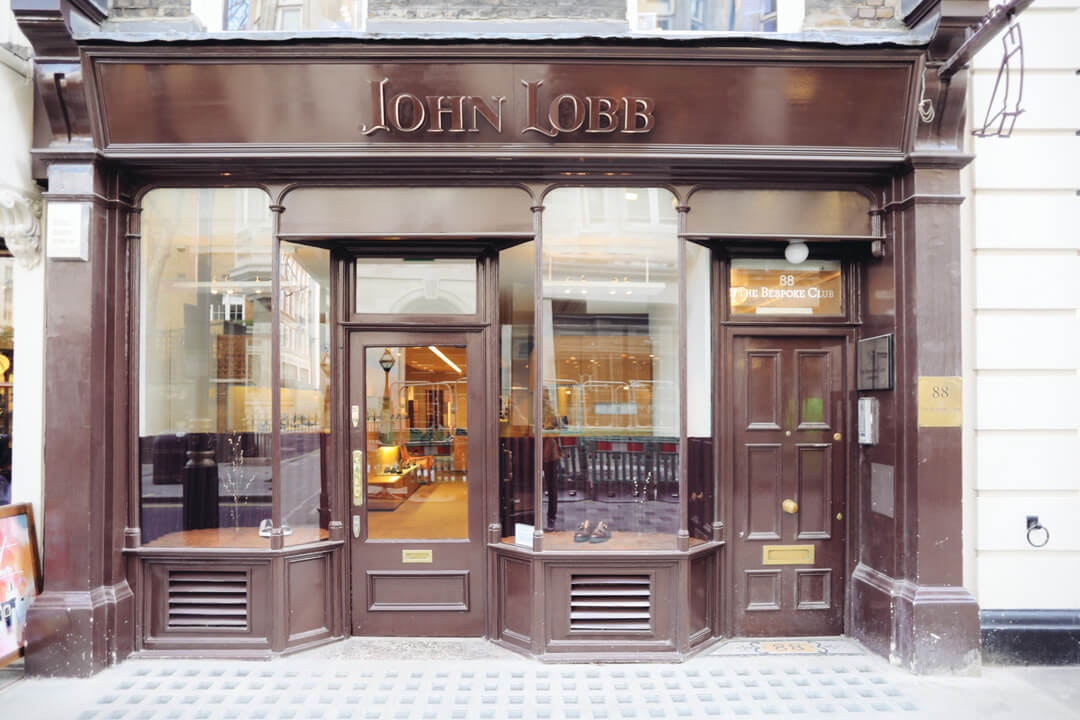 Outside view of store with shoes in window