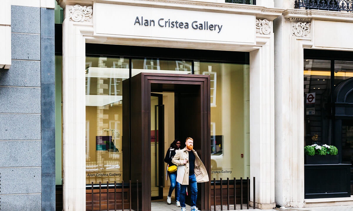 People leaving a gallery