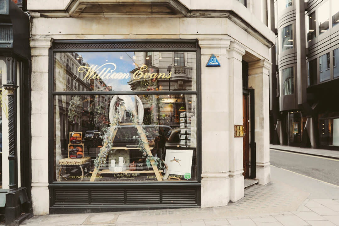 Glass windows of a store