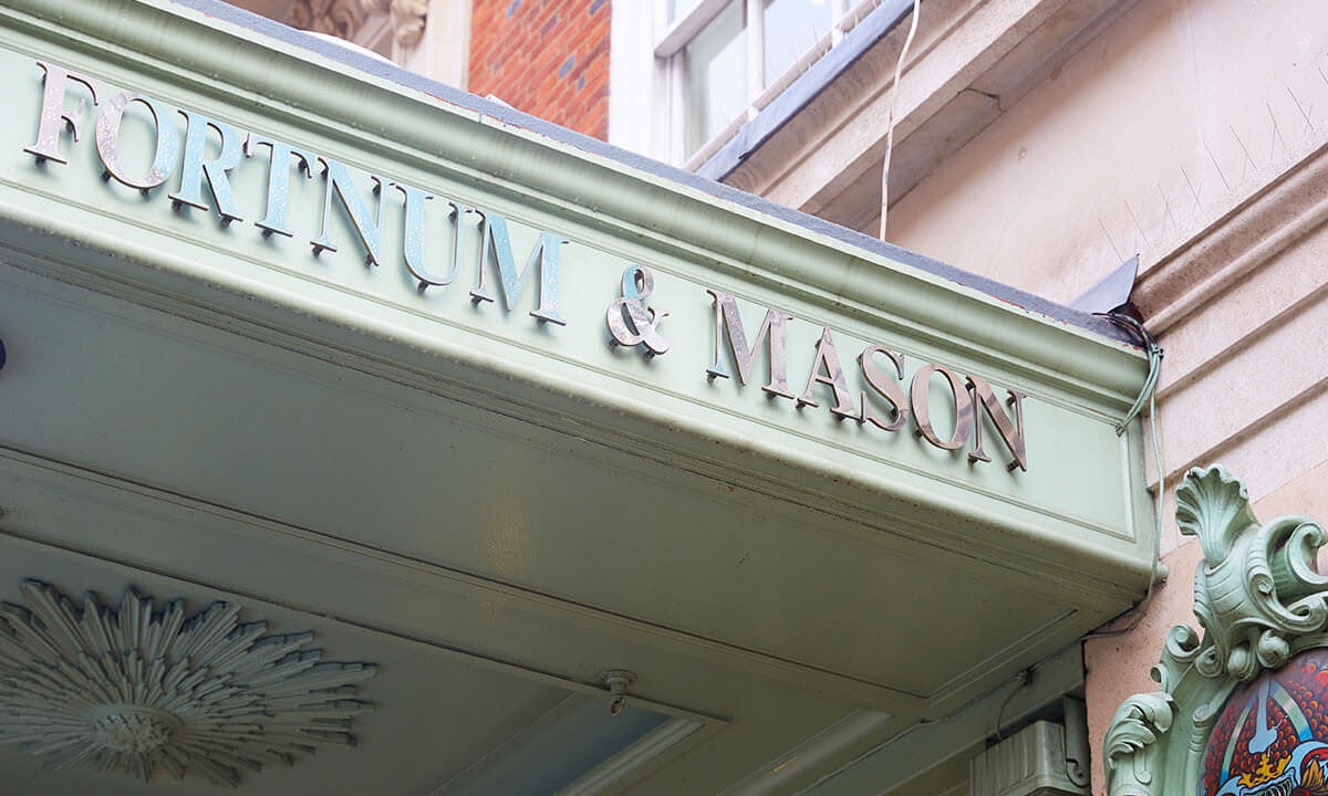 Fortnum & Mason logo on building