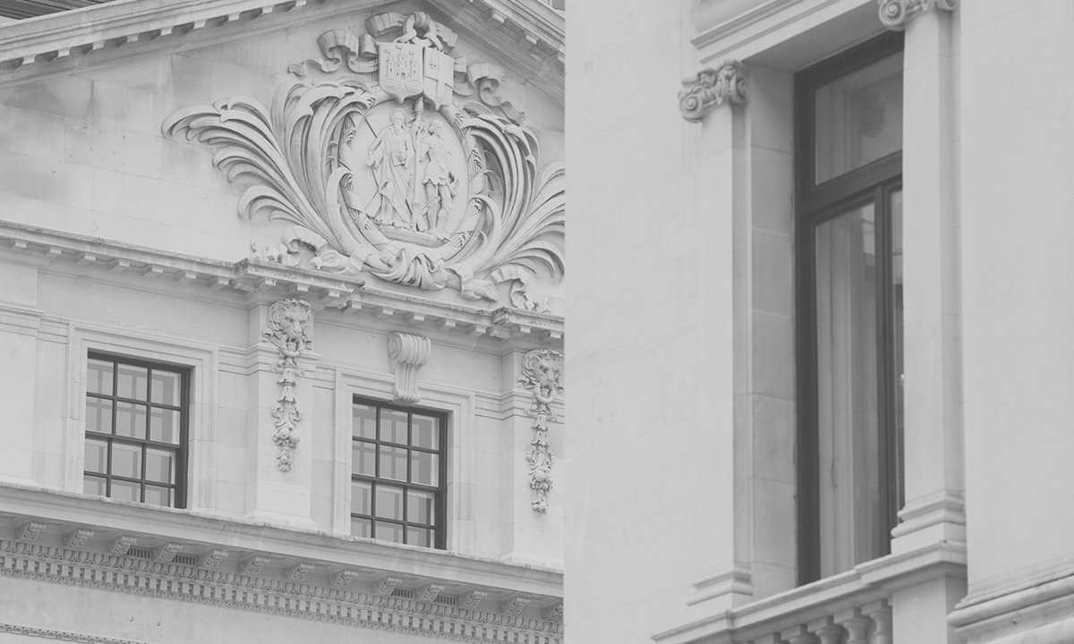 Motif on grey building