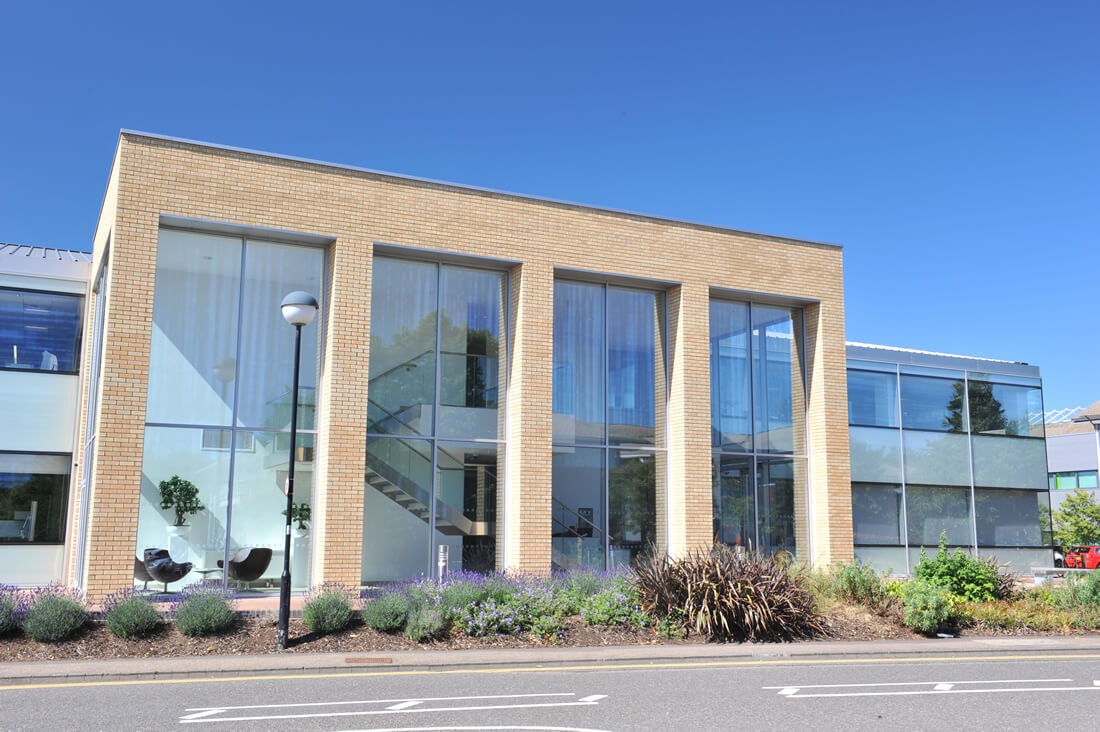 Building with road and blue sky