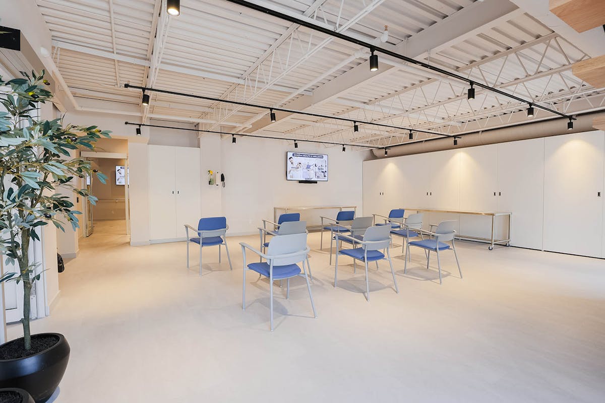 Person enjoying a healthy meal in a bright café setting