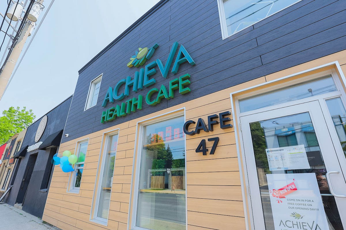 Achieva Health Café interior with seating and counter