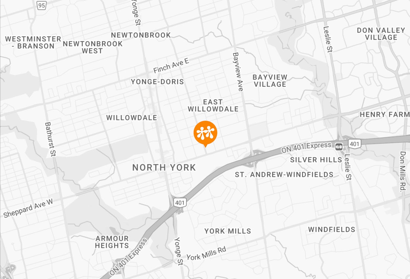 North York map location