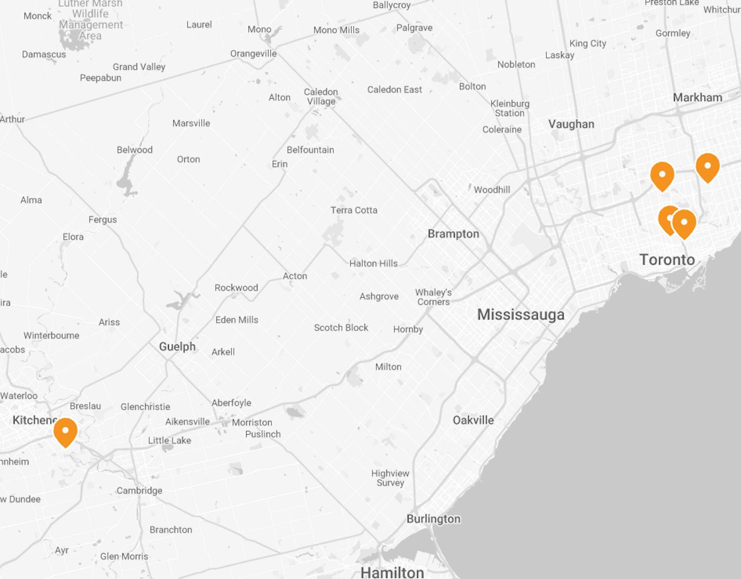 Map of community clinics