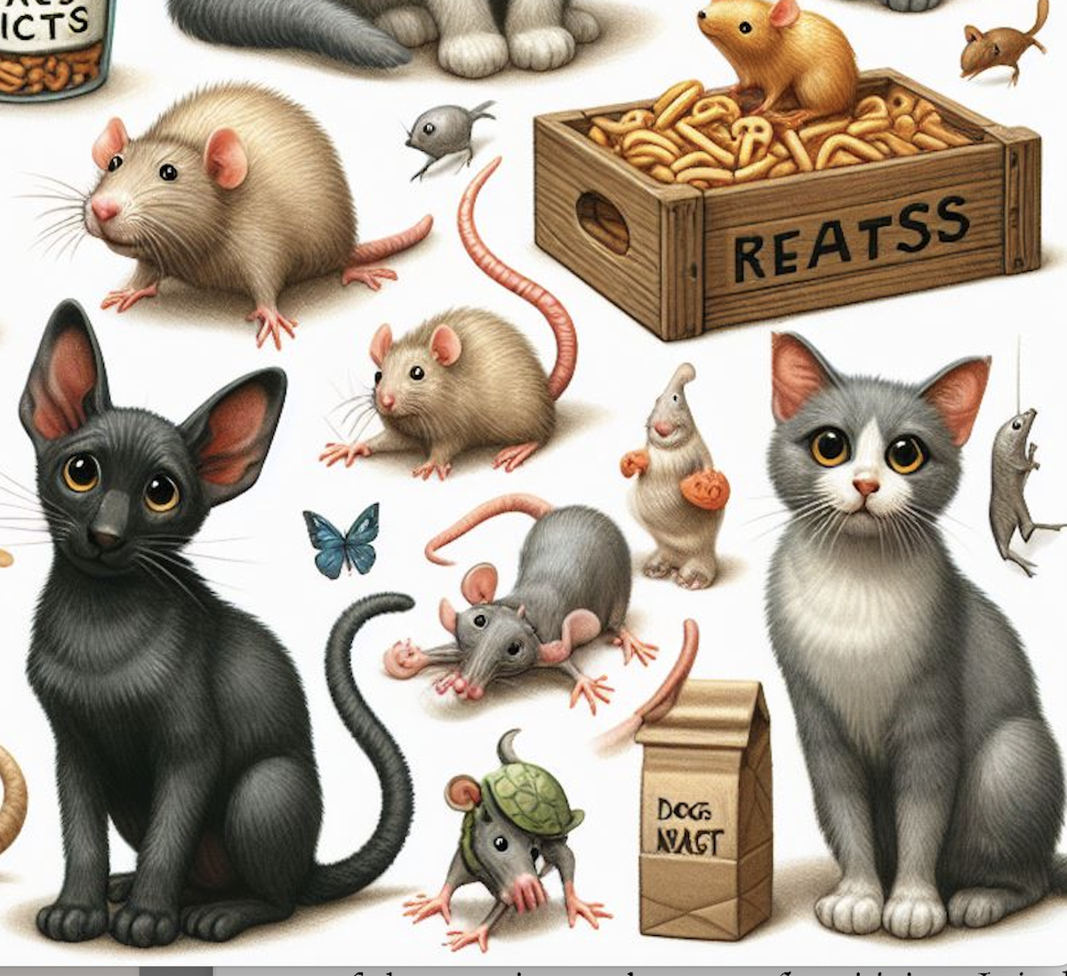 An image of cats that AI has hallucinated