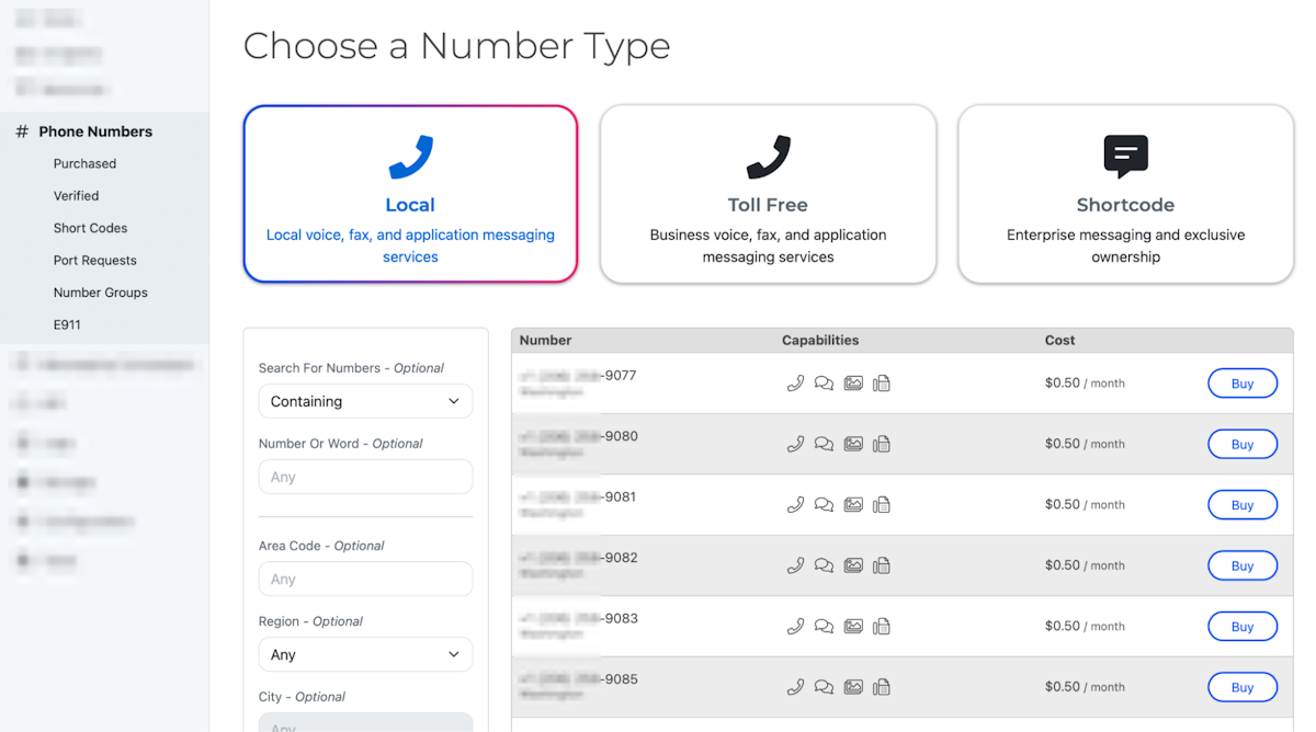 SignalWire Phone Numbers